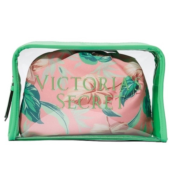 Pink vs quilted duffle bag and travel case with makeup bag - Picture 9 of 12